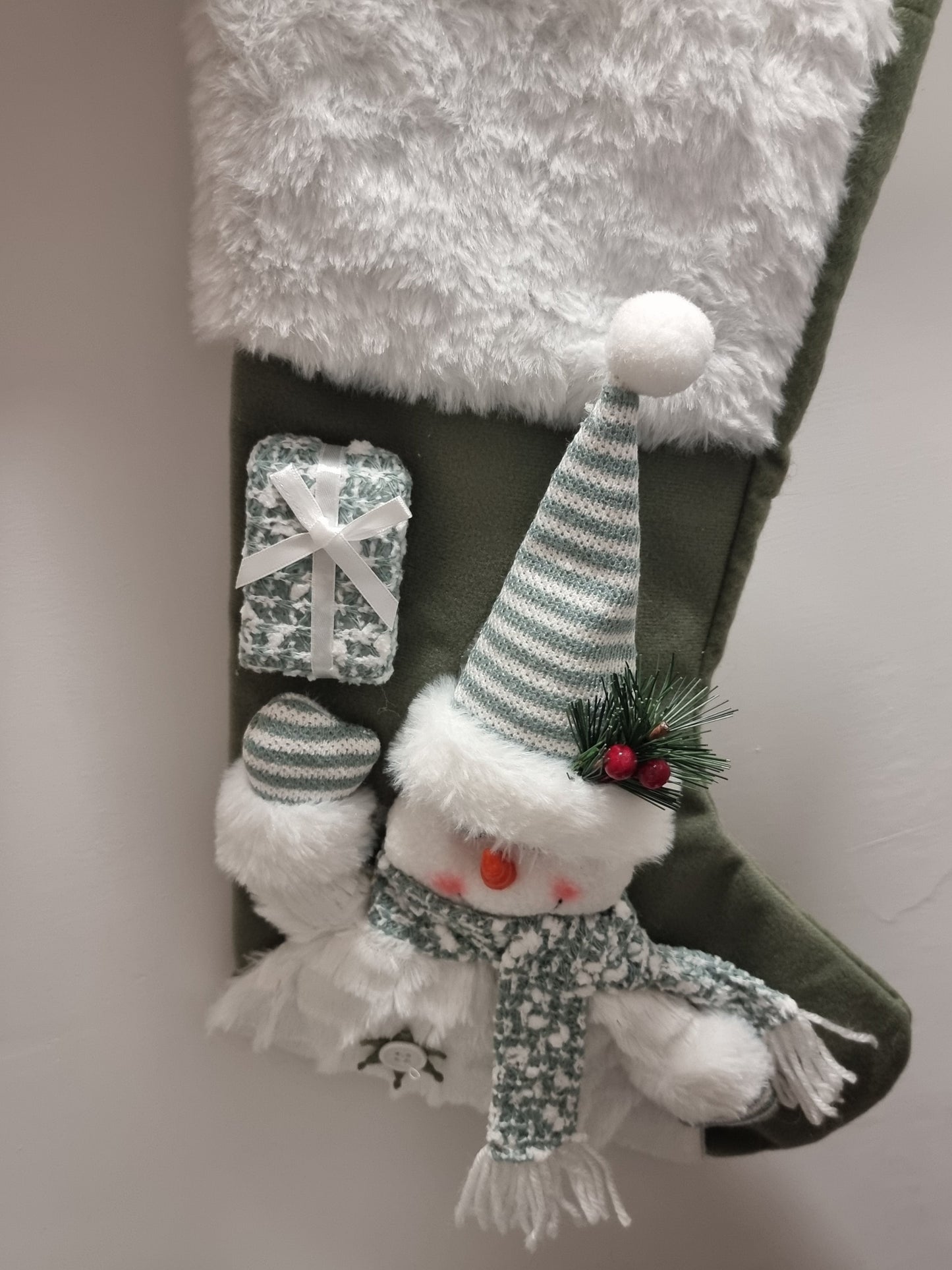 Christmas Stocking Hanging Decoration in 3D Snowman Design