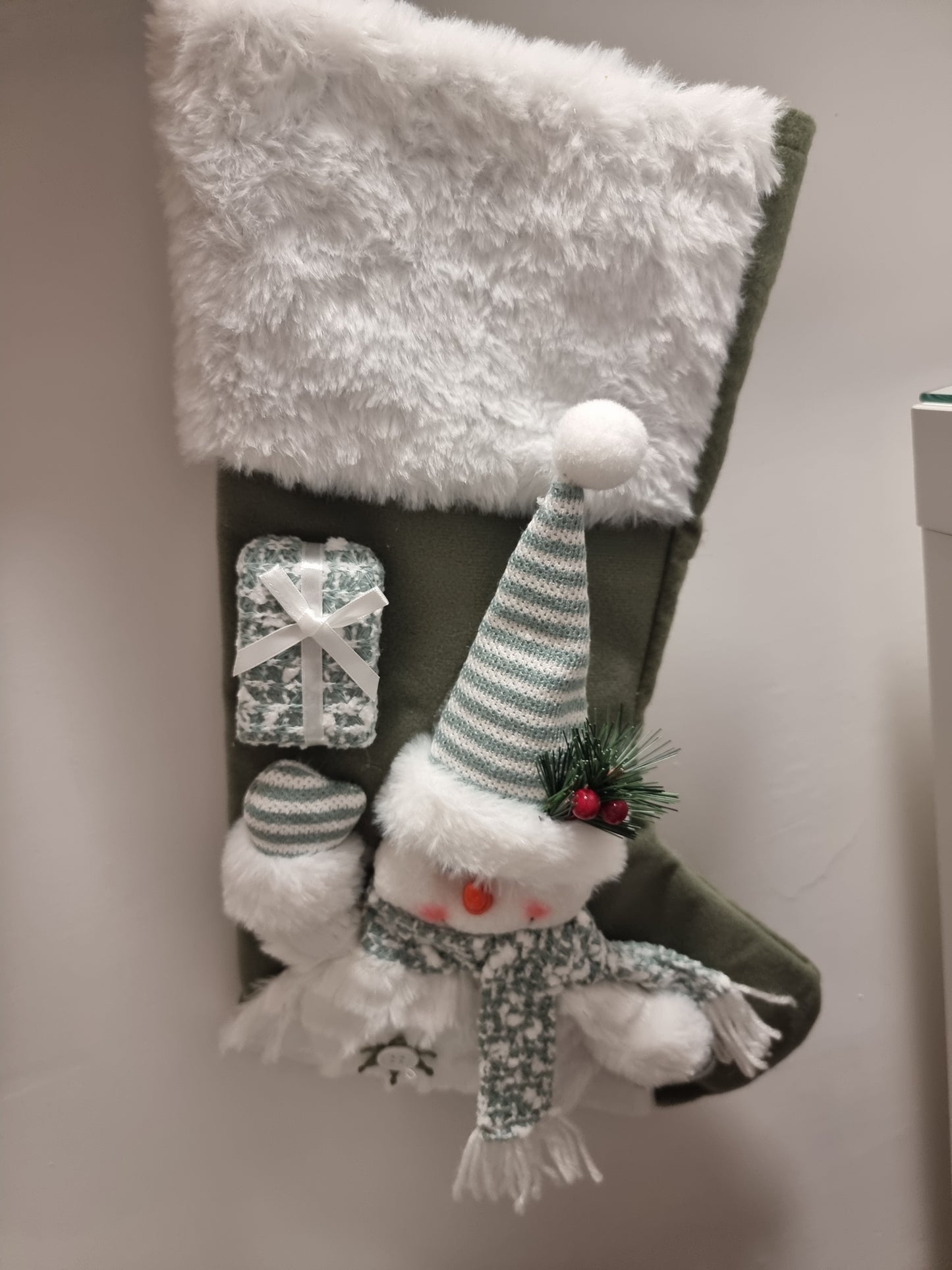 Christmas Stocking Hanging Decoration in 3D Snowman Design