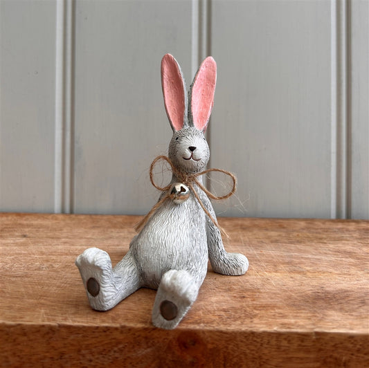 Cute Sitting Rabbit Ornament Grey