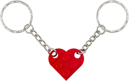 Bright Red Brick Heart Style Keychain